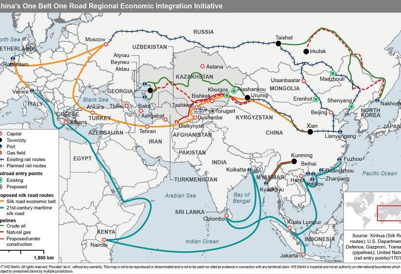 ipek yolu projesi haritası
